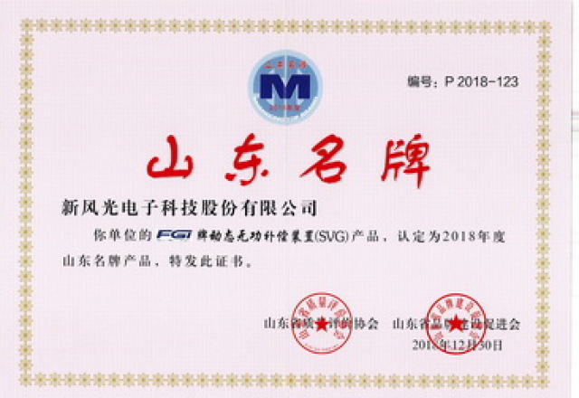 华体会：公司荣获“山东名牌”产品称号
